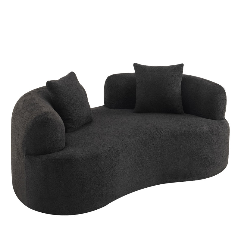Canapé courbé en osier 66,9 po Boneless, Noir