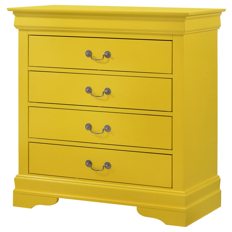 Commode 4 tiroirs Phillipe G3102-BC, Jaune