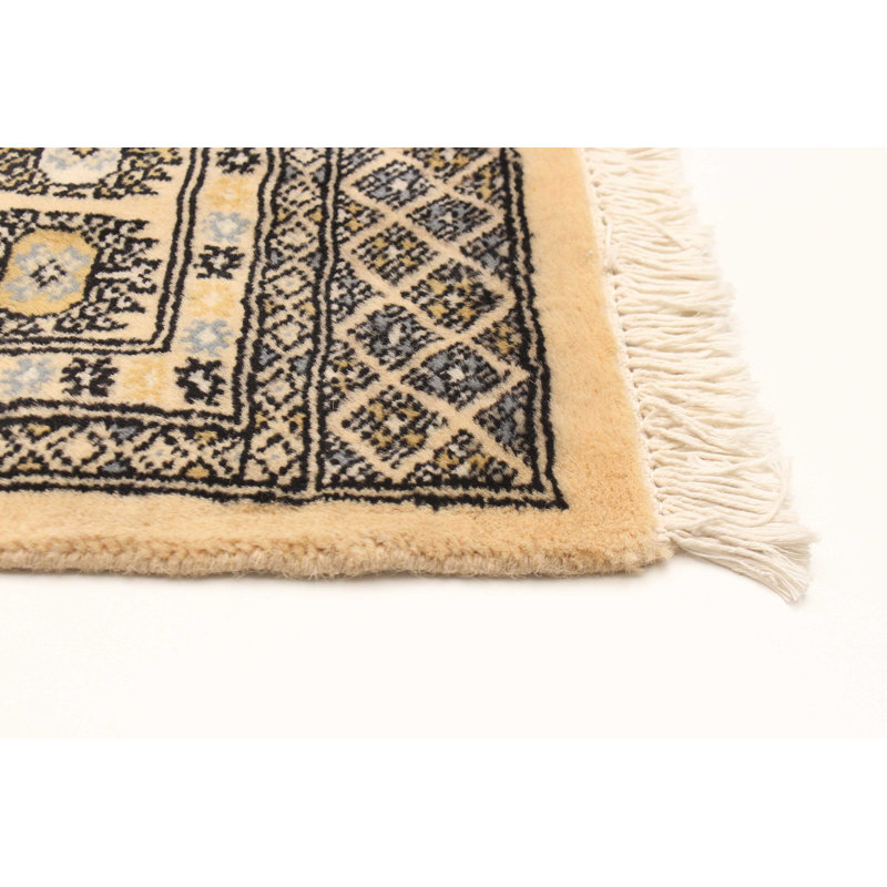 Tapis unique en laine noué à la main Bokhara 4 pi 7 po x 6 pi 6 po Peshawar