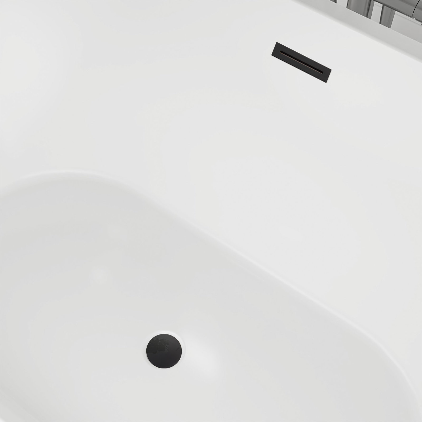 Iris 54" Freestanding Soaking Acrylic Bathtub, White/Matte Black
