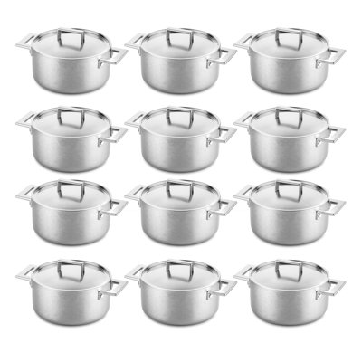 Casserole avec couvercle Attiva Peltro 8,66 po - 12 pièces - Étain