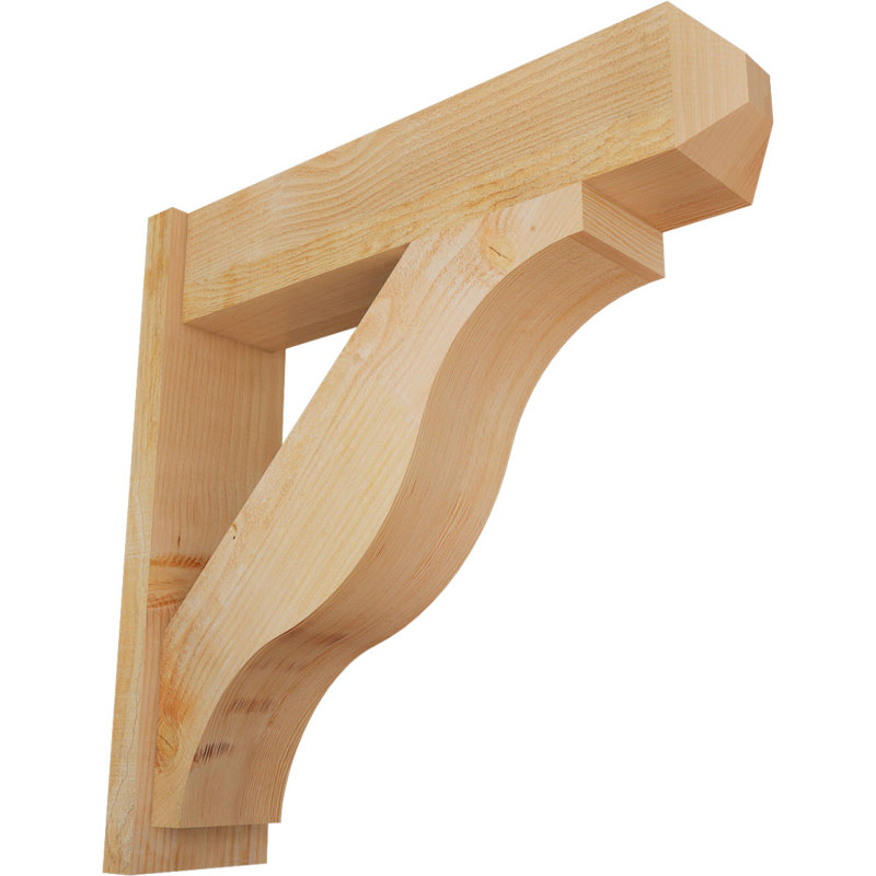 Persienne en bois rustique Funston Craftsman, P 32 po x H 32 po, Sapin Douglas de 8 po (sciage brut)