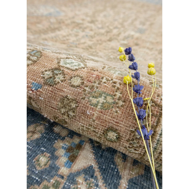 Tapis brun en laine rétro unique de style années 1980 de 6 pi 7 po x 9 pi 10 po