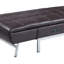 Chaise longue moderne en cuir synthétique brun Padilla avec coussin et USB