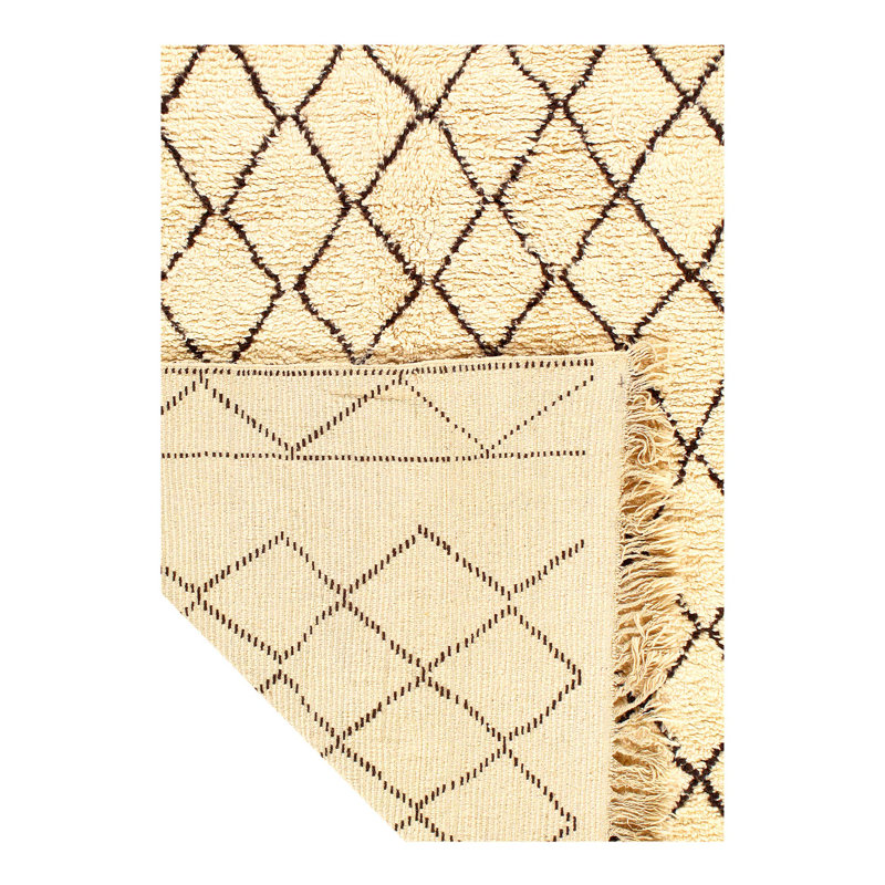 Tapis unique ivoire / brun de 7 pi 11 po x 5 pi 11 po Zaiden