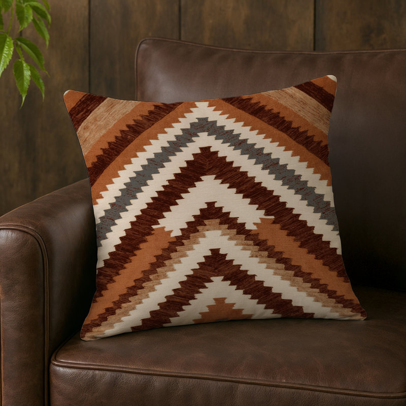 Coussin d'intérieur et d'extérieur, Terre cuite beige rayé, Carré 20 po
