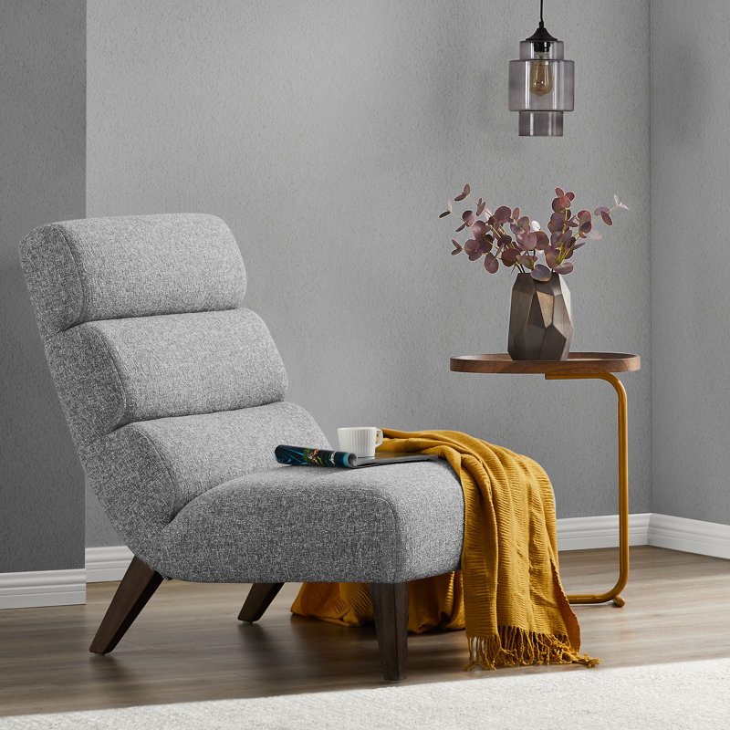 Chaise d'appoint en polyester de 29 po de largeur Briseyda, Gris