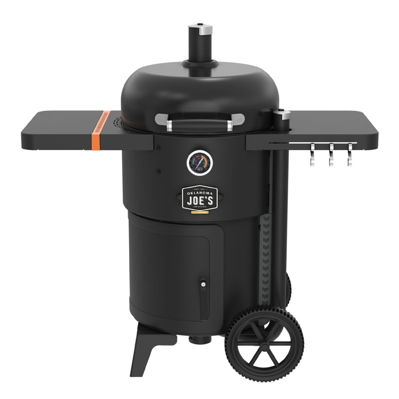 Fumoir et gril à charbon de bois robuste de 18 po Bronco avec surface de cuisson noire de 284 po²