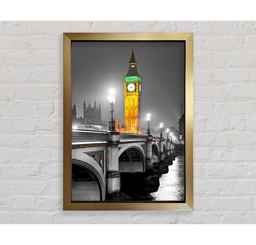 Golden Big Ben Over Tower Bridge - Einzelner Bilderrahmen Kunstdrucke