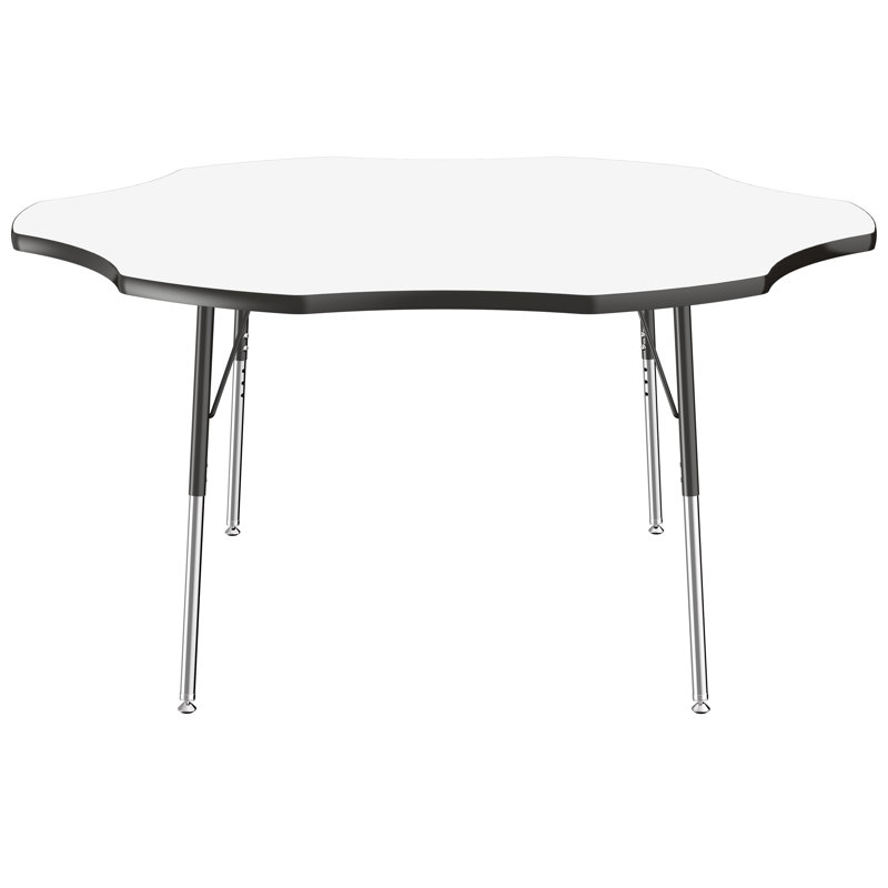 Table d'activité à sec avec pieds réglables , Tableau blanc / noir, Roulement pivotant standard, Fleur
