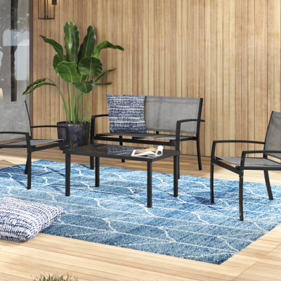 Onika 4 Piece Patio Conversation Set