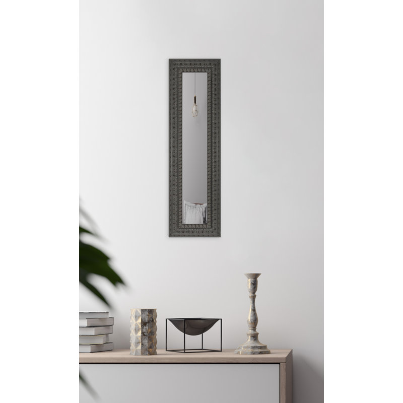 Derrell Wood Flat Wall Mirror, 21.5" H x 9.5" W