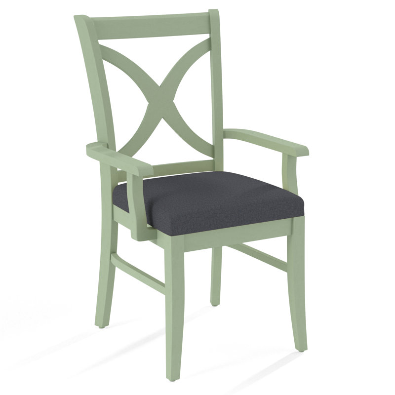 Hues 18'' H Upholstered Armchair, Celery Finish, Basic Navy; 0317-61