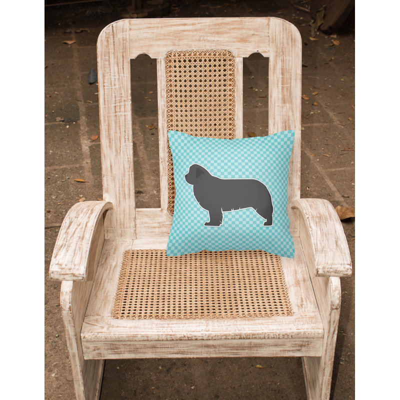 Coussin décoratif intérieur/extérieur terre-neuve, H 14 po x l 14 po x P 3 po, Bleu