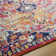 Charleston Power Loom White/Orange/Dark Blue Rug