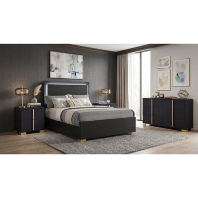 Maxwell Black Full 4-piece Bedroom Set