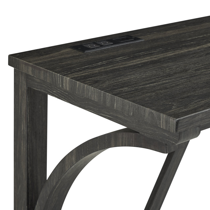 Bar Table And Chairs Set With Power Outlet, Black