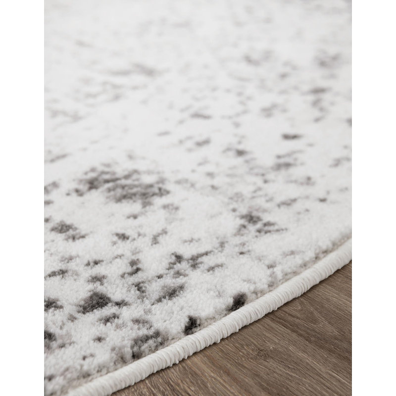 Tapis à motifs floraux Brandt, Ovale 5 pi 3 po x 8 pi, Non, Grey