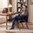 Upholstered Dining Chair with Wooden Legs-1130906502