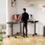 Bureau électrique debout en L à hauteur ajustable, bureau à domicile 63 po x 55 po-106341353