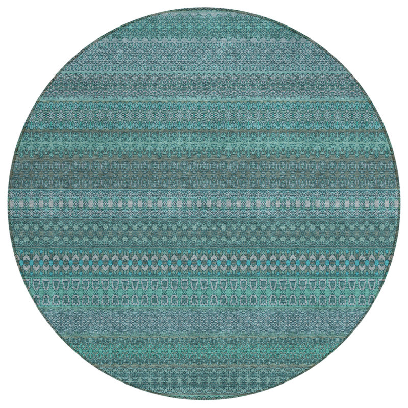 Tapis extérieur rond lavable antidérapant 8 pi