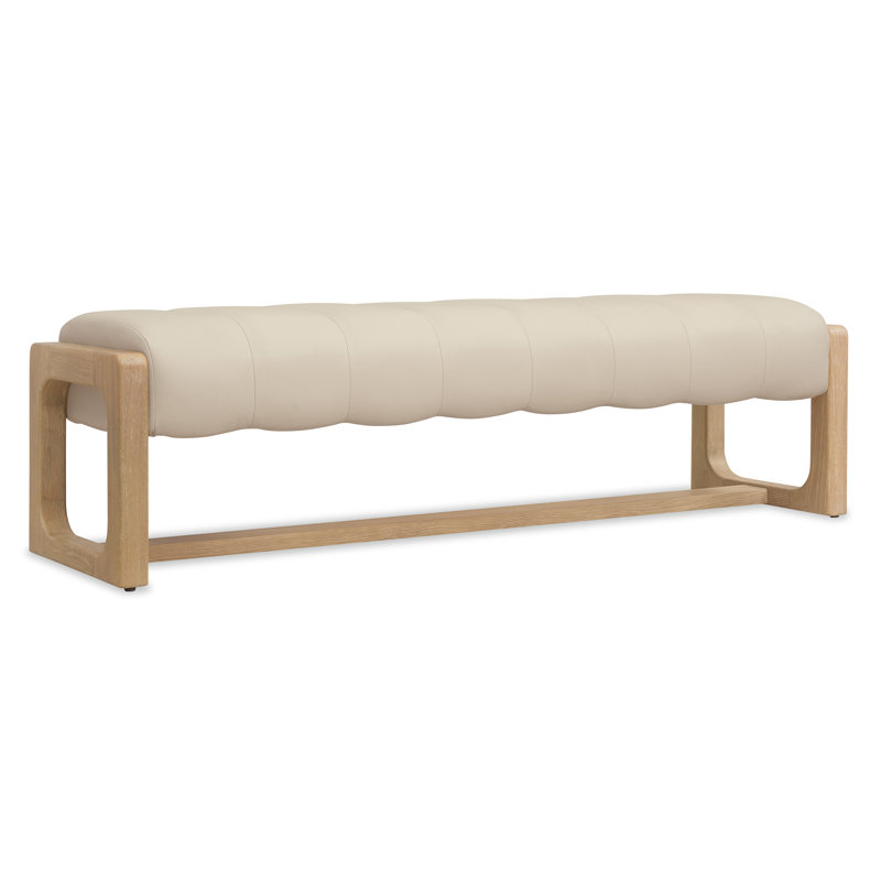 Banyon Bay Leather Bench, Cream