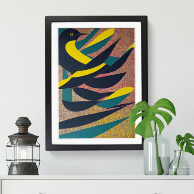Swallow Bird Abstract Design - Single Picture Frame Print