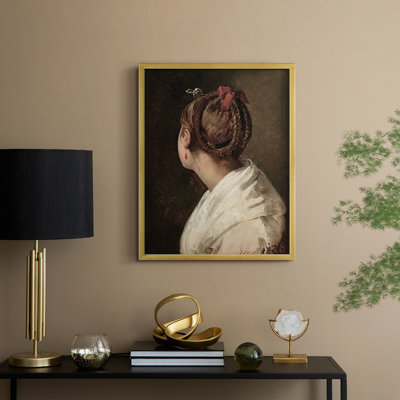 Vintage Portrait Print LXIV Framed Print - Solid Wood