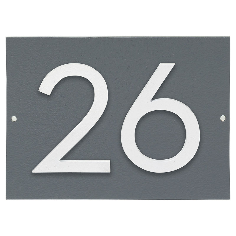 Rectangle Wall Plaque, Gray/White, Yes