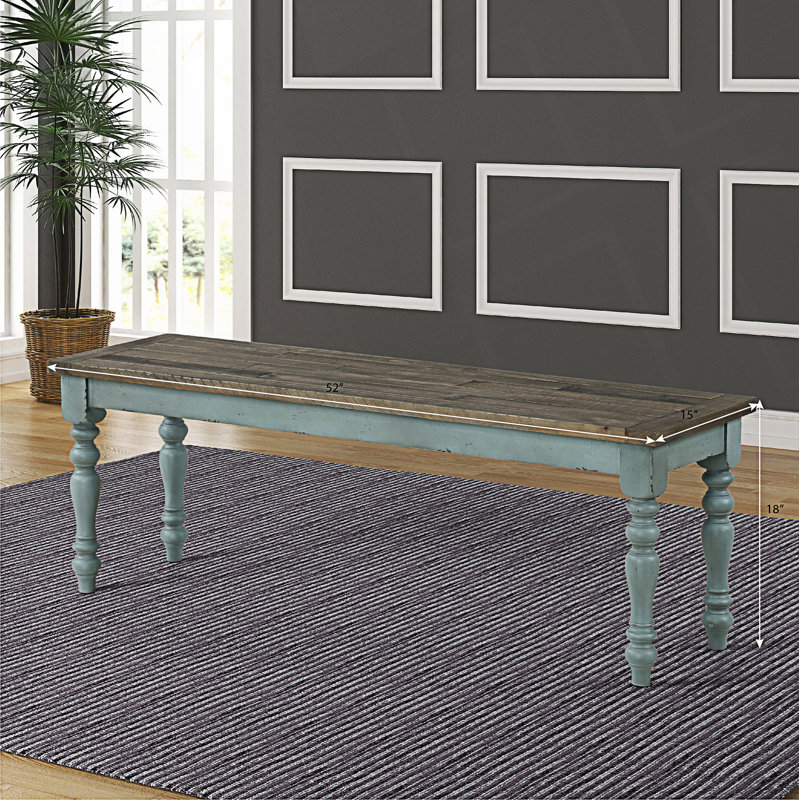 Banc de salle à manger rembourré Modern, Bleu vieilli
