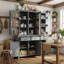 Armoire de cuisine de style Shaker de 53 po de largeur avec tablettes réglables et porte-bouteilles-2062976318