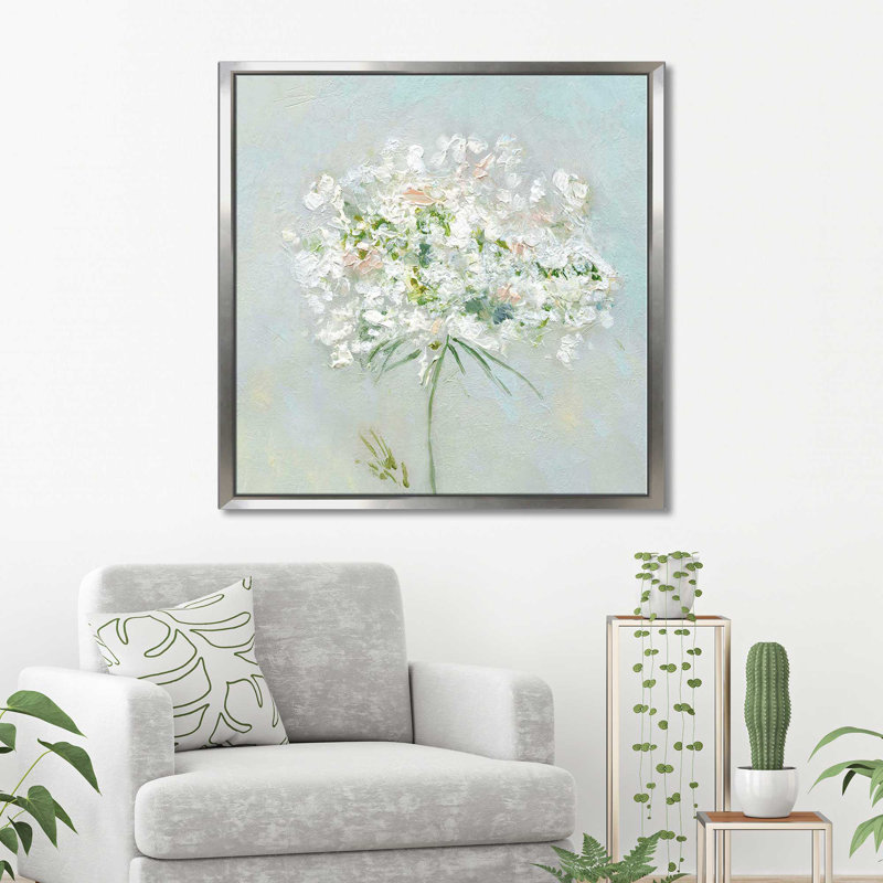 «Sweeter Summer I» par Sally Swatland - Peinture, Cadre flottant argent, H 21,5 po x l 21,5 po x P 2 po