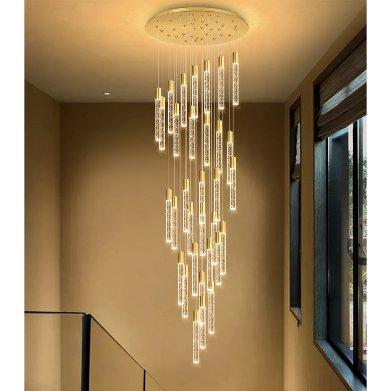 Lustre à intensité variable 32 lumières Glam, Doré