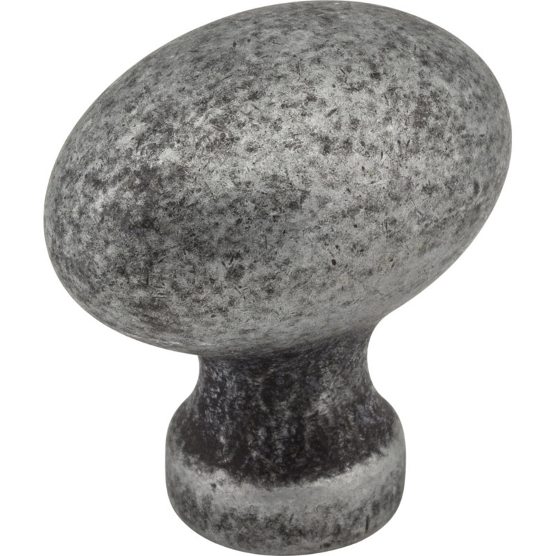 Bordeaux Oval Knob, Distressed Antique Silver