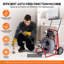 Nettoyeur de drain électrique de 100 pi x 3/8 po avec alimentation automatique et 9 couteaux, tarière à vis d'égout pour tuyaux de 1 à 4 pouces, interrupteur au pied et roues, idéal pour un usage domestique et commercial, gris / rouge