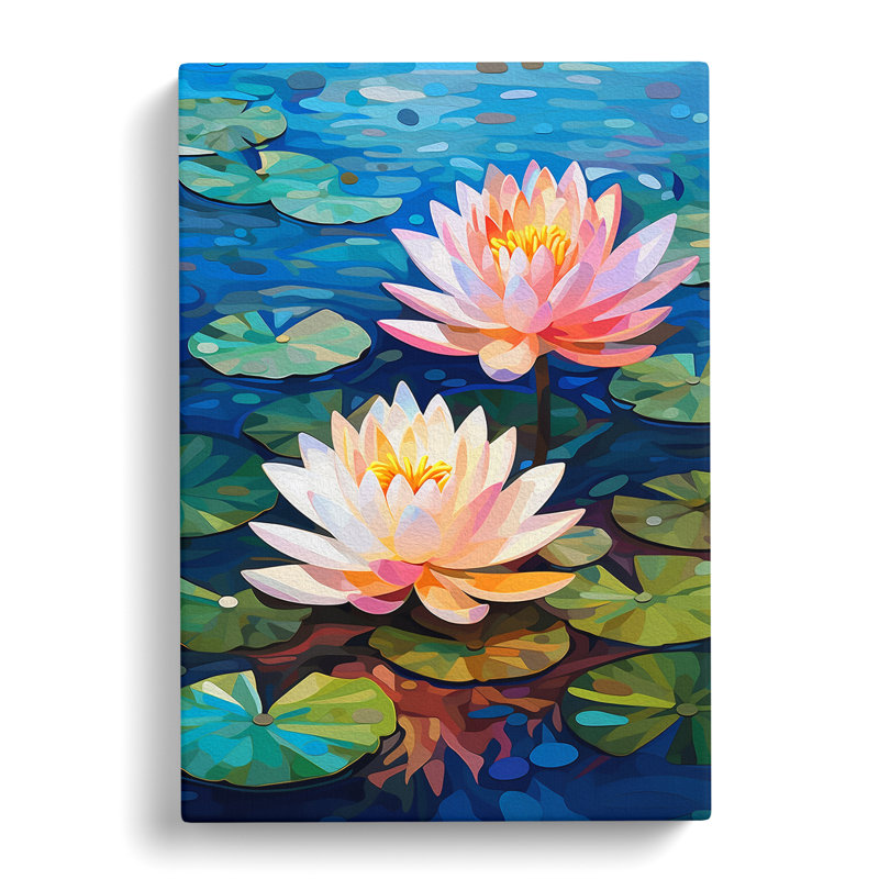 Water Lily Orphism - Wrapped Canvas, 76cm H x 50cm W x 3cm D