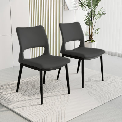 Chaises de salle à manger grises en cuir gris pour 2 personnes: Structure, tendance pour les tables et les salons