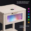 Grande table de chevet avec éclairage DEL 6 couleurs et station de recharge sans fil Qi2