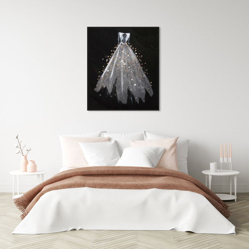 Cendrillon, reproduction d'art graphique sur toile, Toile avec cadre noir, H 36 po x l 30 po x P 1,5 po