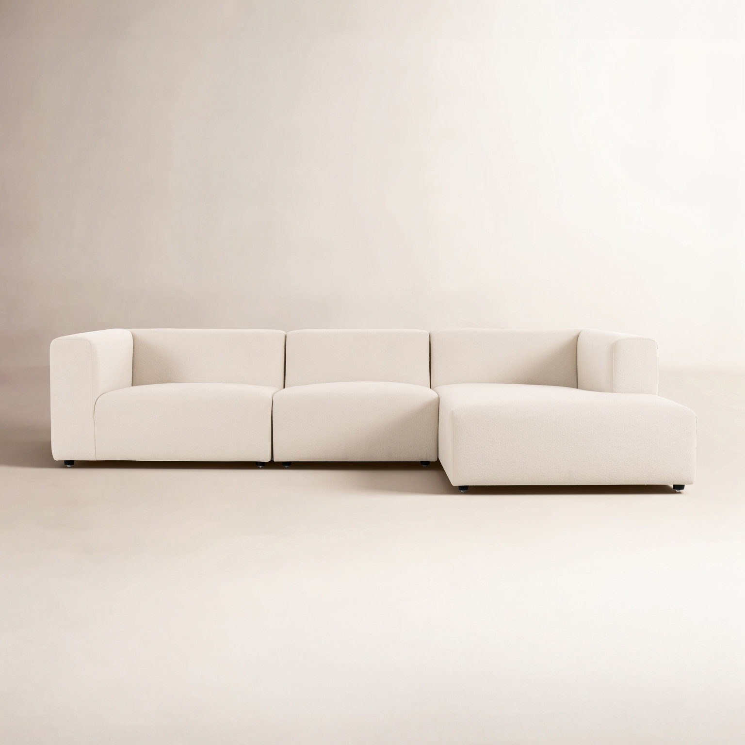 Sofa and Chaise, Right Hand Facing, Fayette Cloud Polyester Blend