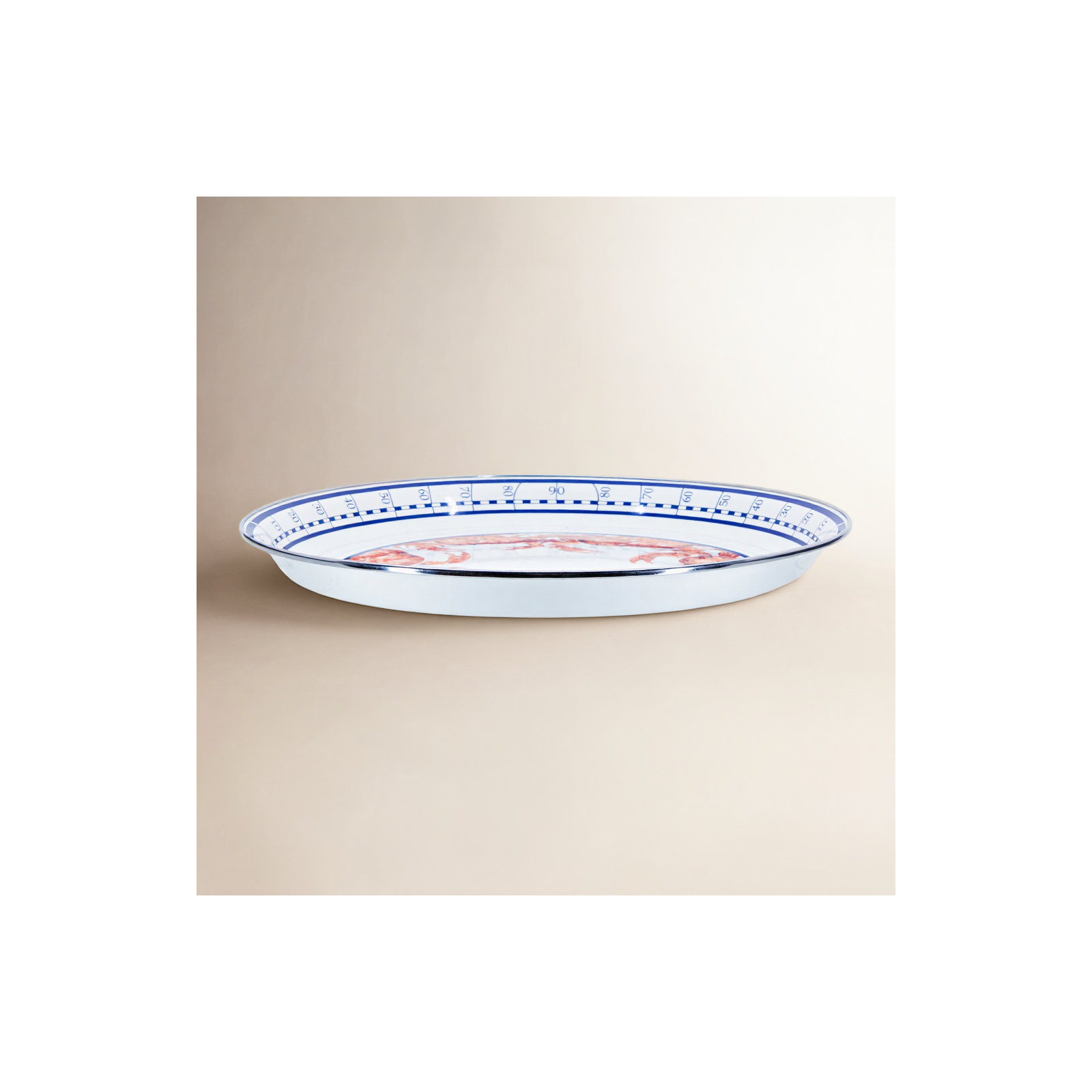 Golden Rabbit Crab House Enamel Platter, Large 20" Tray