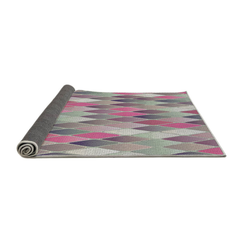 Tapis jaune/bleu/orange à motifs, Rectangle 8 pi x 12 pi