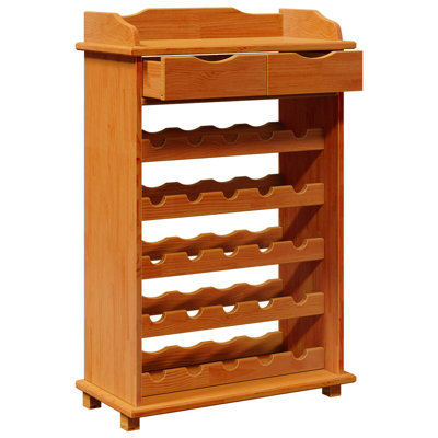 Wine Rack 35.4 X 23.6 X 11.8 In Solid Wood Pine by Lark Manor