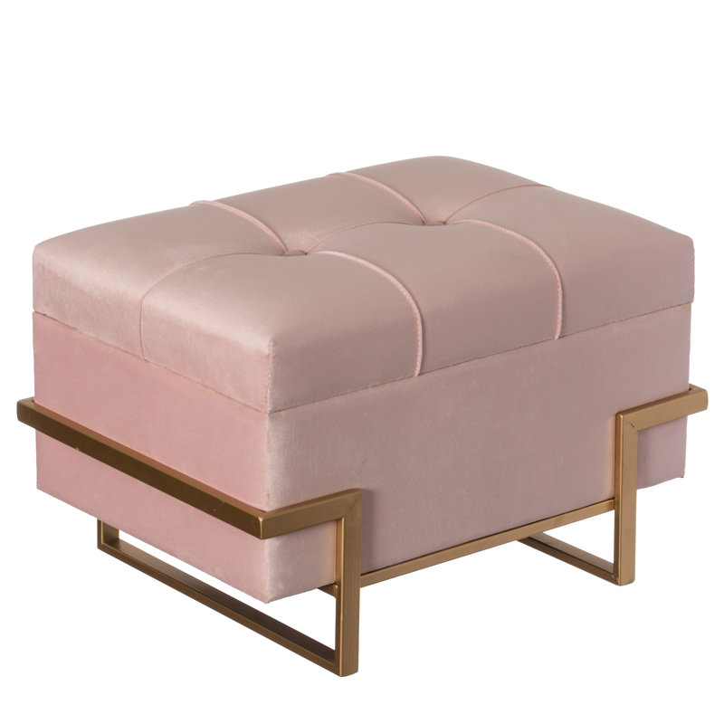 Havenhill Velvet Ottoman, Pink