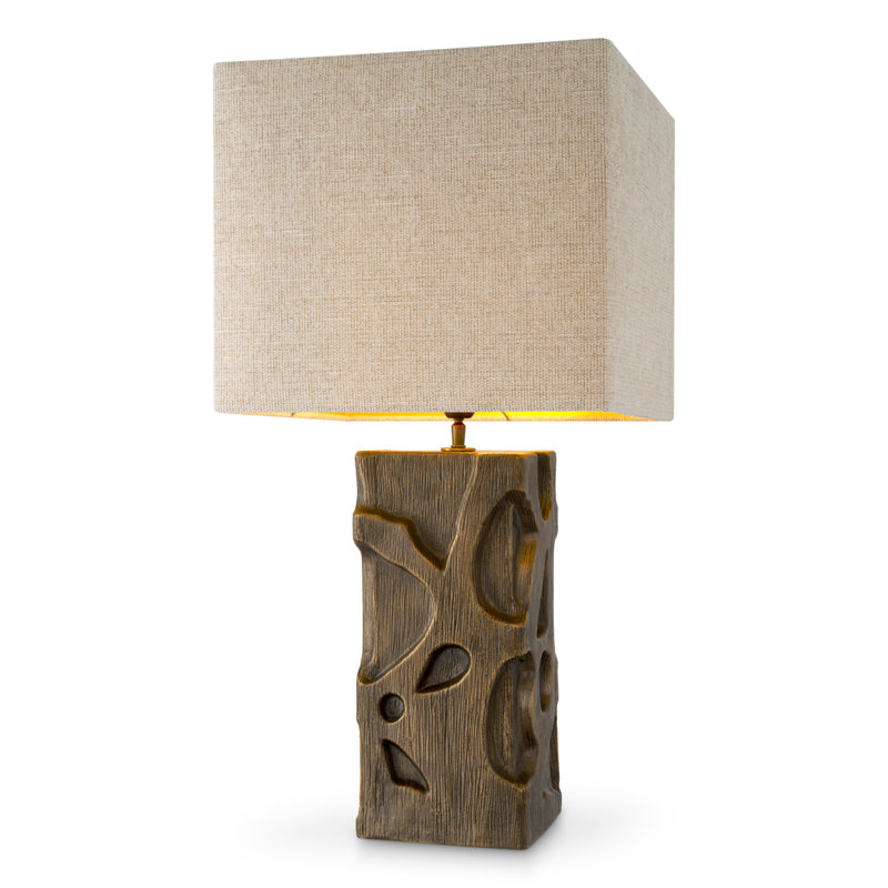 Table Lamp Enzo Vintage Brass Finish Incl Shade