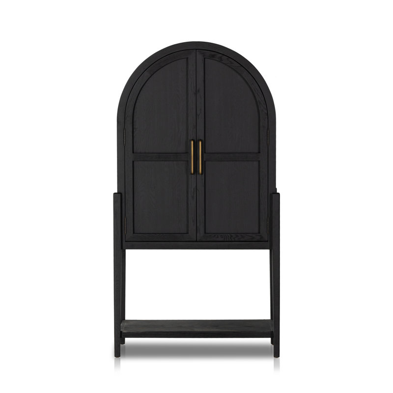 Tolle Oak Solid Armoire, Drifted Matte Black