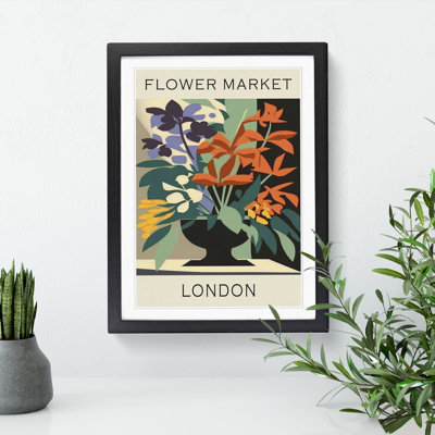 The London Flower Market Exhibition No. 5 - Single Picture Frame Print on Wood