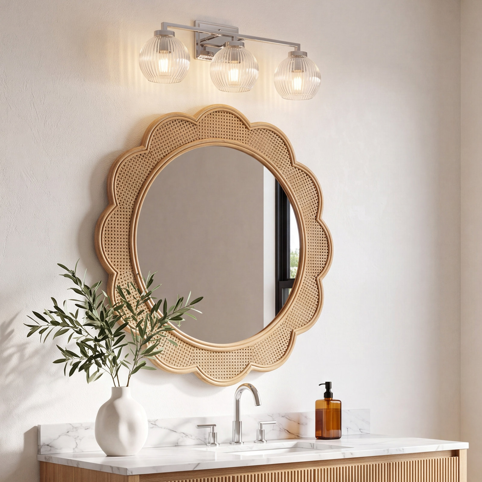 Deana 3-Light Vanity Light, Pewter