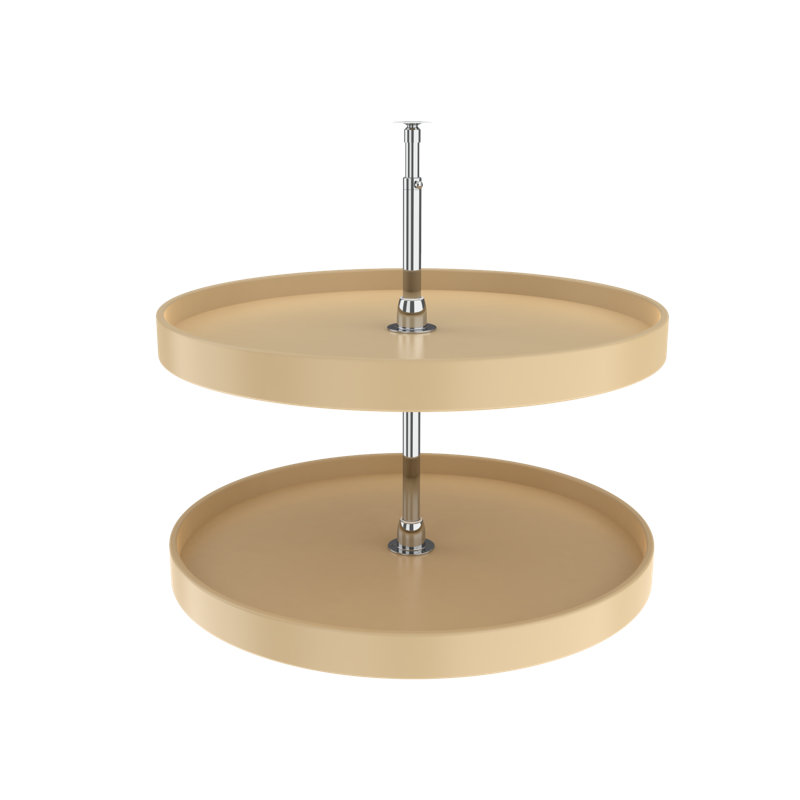 Polymer Full-Circle 2-Shelf Lazy Susan for Corner Wall Cabinets, 18" W, White Polymer
