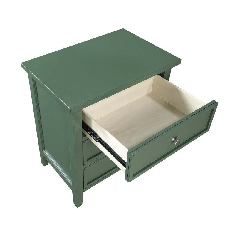Table de chevet 3 tiroirs Luca - Vert antique, Vert antique